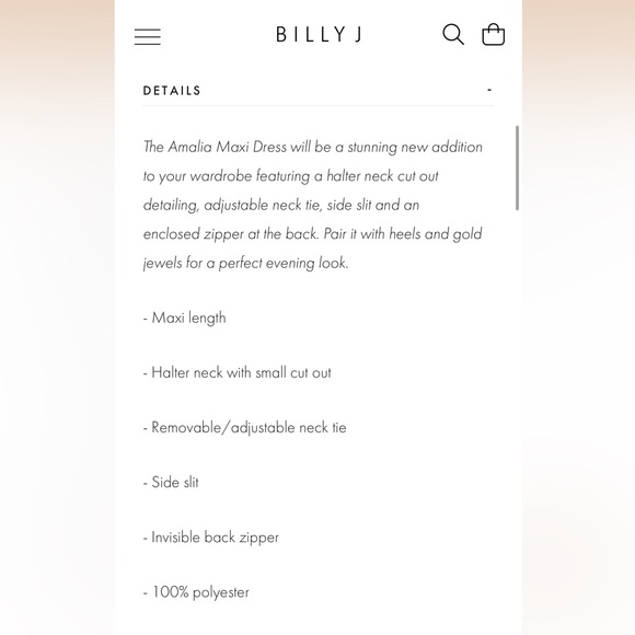 BillyJ Amalia Maxi Dress - New With Tags - Picture 3 of 5
